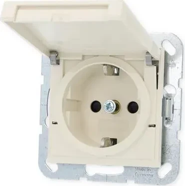 Gira System 55 SCHUKO-Steckdose, cremeweiß glänzend