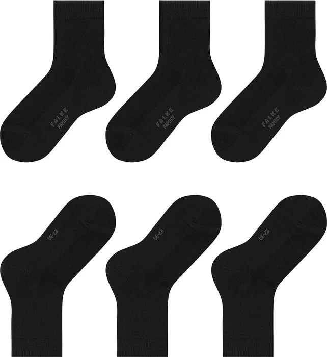Falke Family Socken schwarz, 3 Paare (Junior)