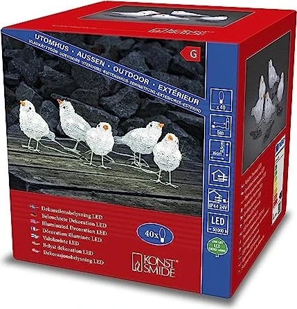 Konstsmide Acryl Motiv Vögel-Set LED 40x tageslichtweiß, 5 Stück