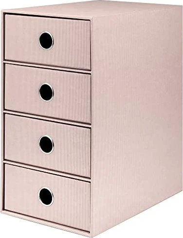Rössler 4er Schubladenbox, 4 Schubladen, A5, powder rosa