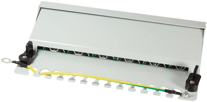 LogiLink Desktop Patchpanel Cat6, für Tisch/Wand, 12-Port, grau