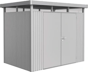 Biohort HighLine H2 Gerätehaus mit Doppeltür silber-metallic