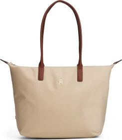 Tommy Hilfiger Kontrast-Griff Monogramm Tote Shopper sandalwood