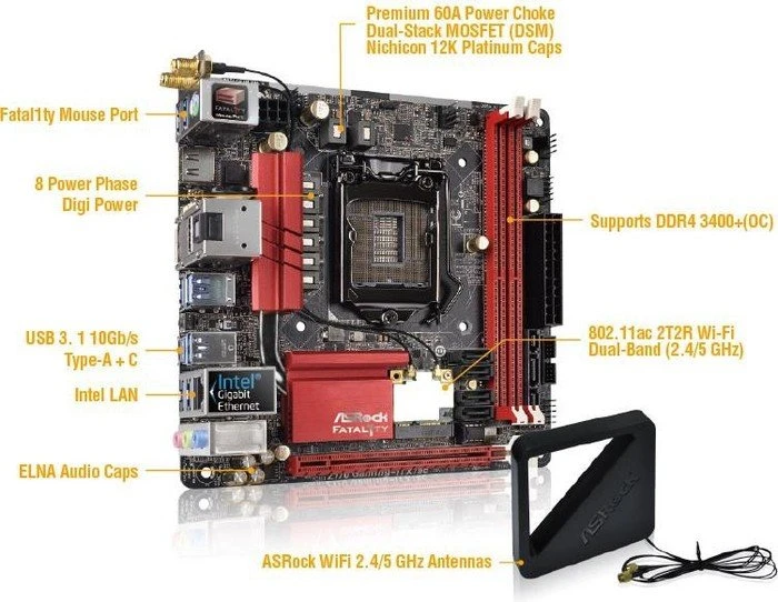 ASRock Fatal1ty Z170 Gaming-ITX/ac (Intel 1151)