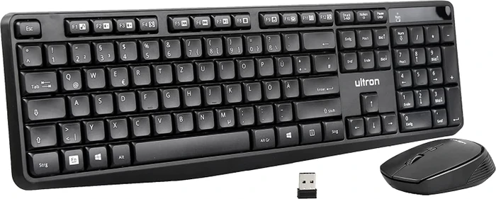 Ultron UMC-300 Kabelloses Tastatur-Maus Office Set schwarz, USB, DE
