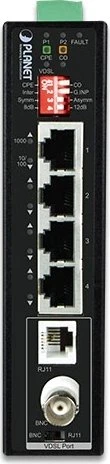 Planet IVC-234GT Industrial Railmount Gigabit Switch, 4x RJ-45, 1x RJ-11/BNC