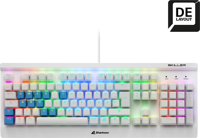 Sharkoon Skiller SGK3, LEDs RGB, White, Kailh BLUE, USB, DE