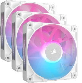Corsair iCUE LINK RX120 RGB Starter Kit, weiß, LED-Steuerung, 120mm, 3er-Pack