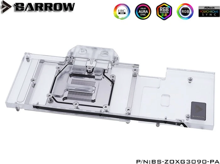 Barrow NVIDIA RTX 3090 LRC 2.0 Full Coverage GPU Water Block, Zotac 3090 X Gaming Aurora