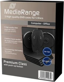 MediaRange DVD-Hülle für 5 Discs, schwarz, 5 Stück