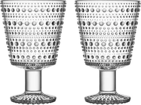 Iittala Kastehelmi Trinkglas mit Fuß 260ml klar, 2 Stück