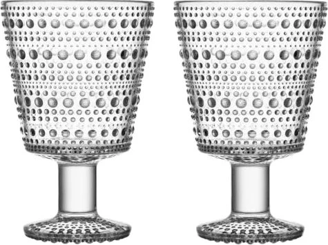 Iittala Kastehelmi Trinkglas mit Fuß 260ml klar, 2 Stück