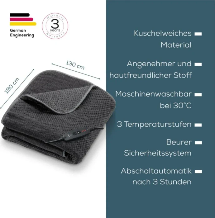 Beurer HD 65 Heizdecke dark grey