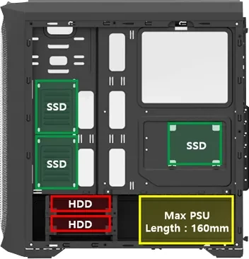 Zalman N5 MF, schwarz, Glasfenster