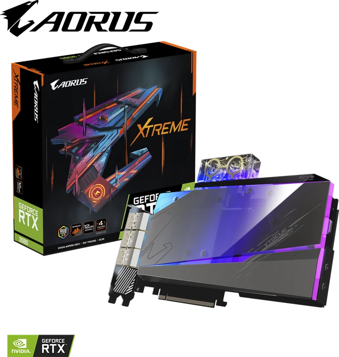 GIGABYTE AORUS GeForce RTX 3080 Xtreme Waterforce WB 12G, 12GB GDDR6X, 3x HDMI, 3x DP