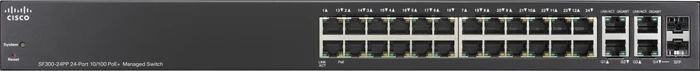 Cisco SF300 Rackmount Managed Switch, 24x RJ-45, 2x RJ-45/SFP, 180W PoE+