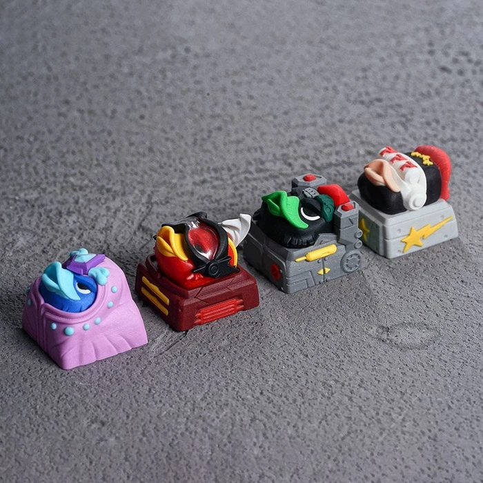 Ducky x Hot Keys Project Ducky League Keycap Super Hero - Rocket, Kunstharz (Resin), gelb/rot, 1 Taste