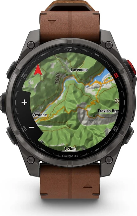 Garmin Fenix 8 Pro 47mm AMOLED carbon grey dlc titanium/chestnut leather