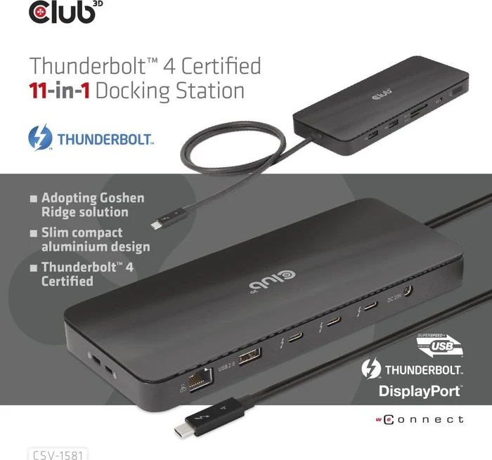 Club 3D 11-in-1 Docking-Station, Thunderbolt 4 [Stecker]