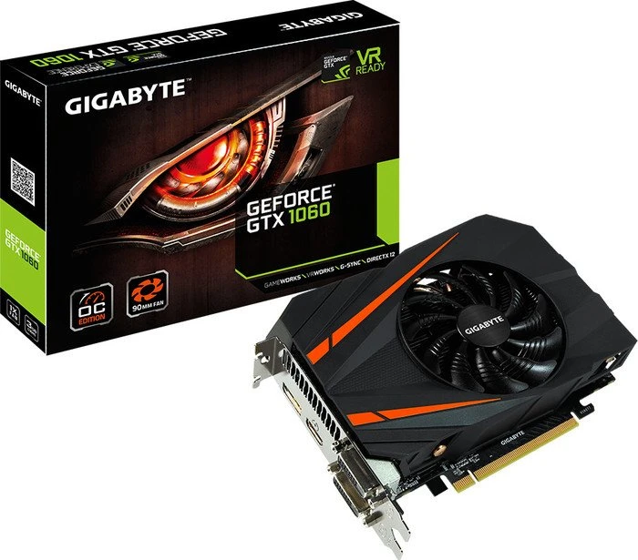 GIGABYTE GeForce GTX 1060 Mini ITX OC 3G, 3GB GDDR5, 2x DVI, HDMI, DP