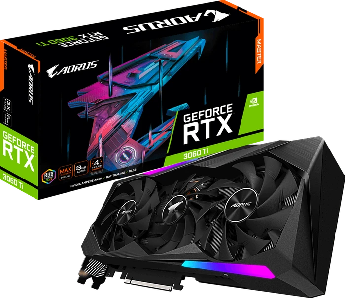 GIGABYTE AORUS GeForce RTX 3060 Ti Master 8G, 8GB GDDR6, 3x HDMI, 3x DP