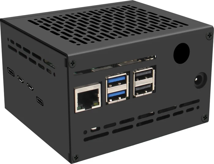 Geekworm Gehäuse für Raspberry Pi 5 X1202 Shield, schwarz