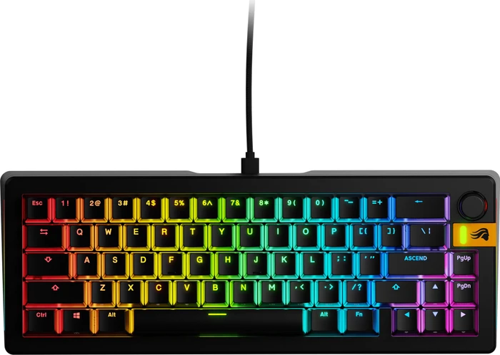Glorious GMMK 3 HE 65% Pre-built Gaming Keyboard, schwarz, LEDs RGB, Glorious Fox HE, USB, US
