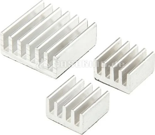 King Mod Alu Kühlkörper-Set für Raspberry Pi, silber