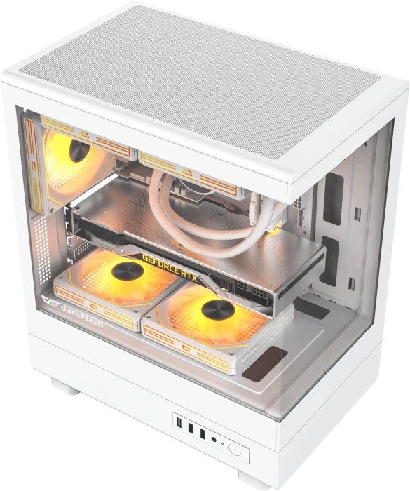 DarkFlash DB330M White, Glasfenster