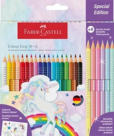 Faber-Castell Colour Grip Einhorn 18+6 Buntstift sortiert, Kartonetui, 24er-Set