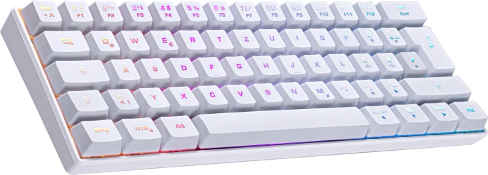 ISY IGK 5000-WT Mini Size Gaming Tastatur, weiß, LEDs RGB, Outemu Red, USB, DE