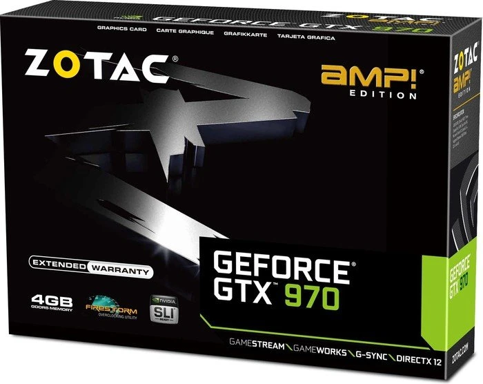 Zotac GeForce GTX 970 AMP!, 4GB GDDR5, DVI, HDMI, 3x DP