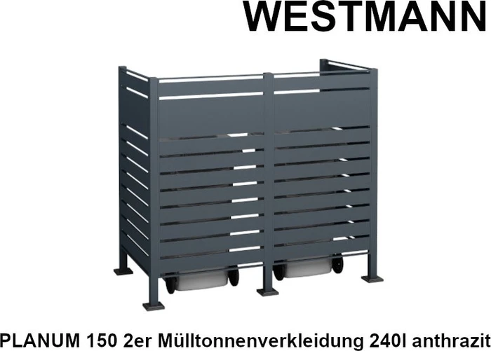 Westmann Planum 150 Mülltonnenbox 2x 240l anthrazit
