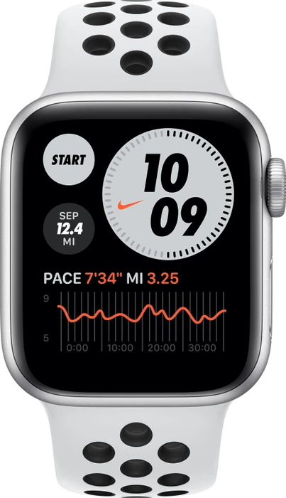 Apple Watch Nike SE (GPS) 40mm silber mit Sportarmband platinum/schwarz