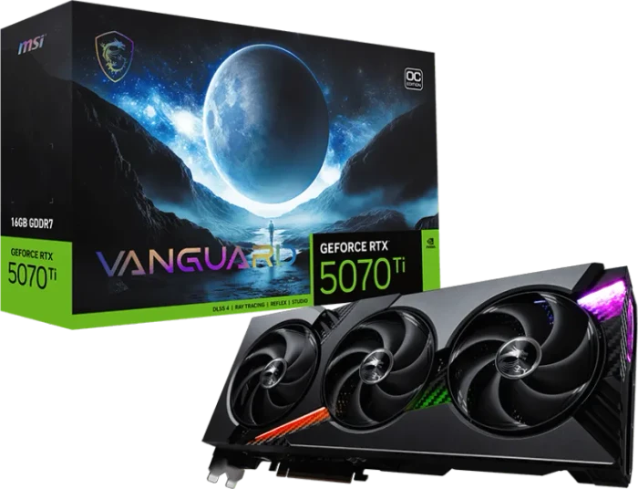 MSI GeForce RTX 5070 Ti 16G Vanguard OC, G507T-16VGC, 16GB GDDR7, HDMI, 3x DP
