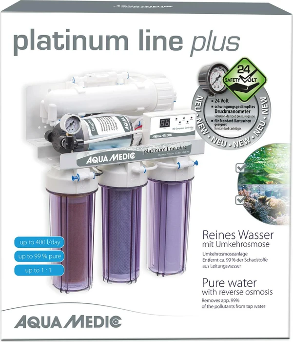 Aqua Medic platinum line plus Umkehrosmoseanlage mit 24V Druckerhöhungspumpe