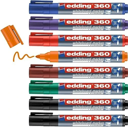edding 360 Whiteboardmarker sortiert, 8er-Set