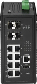 Edimax Pro IGS-5 Industrial Railmount Gigabit Managed Switch, 8x RJ-45, 4x SFP, 240W PoE+ (IGS-5408P)