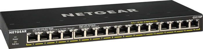 Netgear SOHO GS300 Desktop Gigabit Switch, 16x RJ-45, 115W PoE+