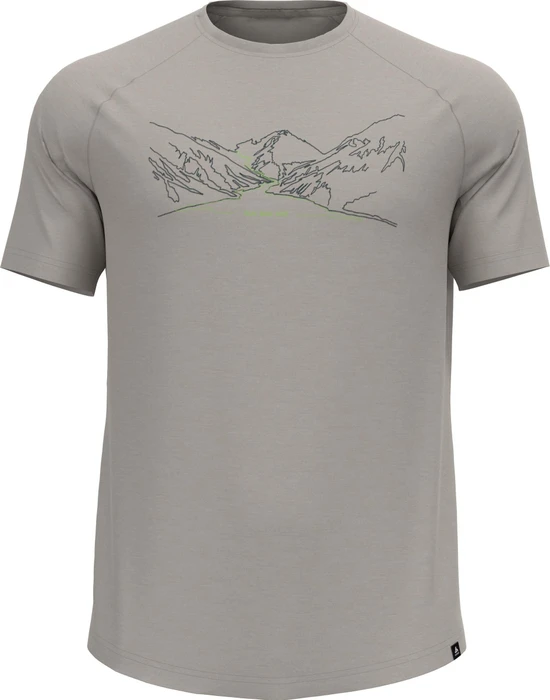 Odlo Ascent Performance Wool 130 Funktionsshirt kurzarm silver cloud melange (Herren)