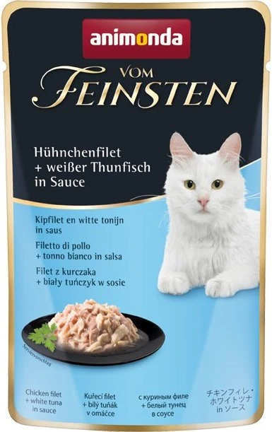 animonda Vom Feinsten Adult Hühnchenfilet und weißer Thunfisch in Sauce, 50g