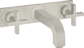 Hansgrohe Axor Citterio Waschbeckenarmatur mit Kreuzgriffen und Platte 226mm edelstahloptik