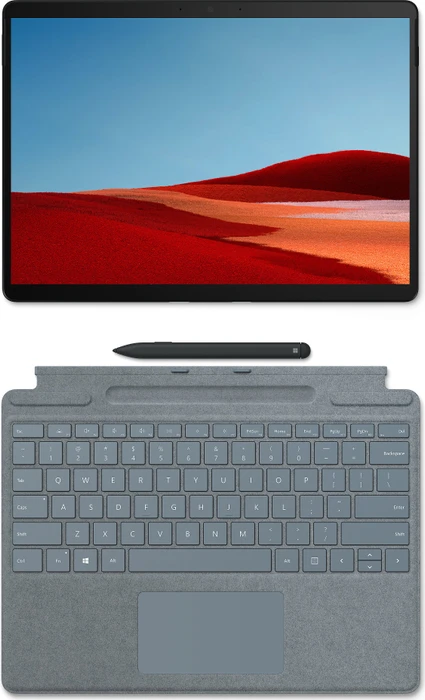 Microsoft Surface Pro X, Mattschwarz, SQ2, 16GB RAM, 512GB, LTE, Business, Surface Pro X Signature Keyboard Eisblau, Surface Slim Pen Bundle