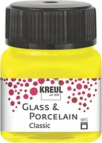 Kreul Glass & Porcelain Classic Malfarbe, kanariengelb, 20ml