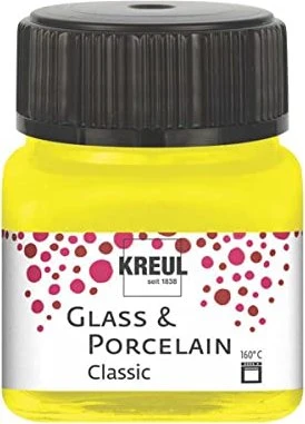 Kreul Glass & Porcelain Classic Malfarbe, kanariengelb, 20ml