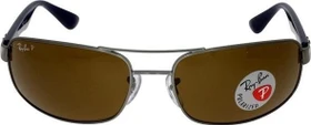 Ray-Ban RB3445 61mm gunmetal-bordeaux/polarized brown