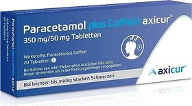 axicorp Pharma Paracetamol plus Coffein axicur 350mg/50mg Tabletten, 20 Stück