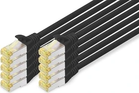 Digitus Patchkabel, Cat6a, S/FTP, RJ-45/RJ-45, 0.25m, schwarz, 10er-Pack