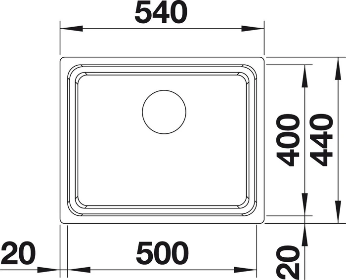 Blanco Etagon 500-U InFino Unterbau Becken mittig edelstahl seidenglanz