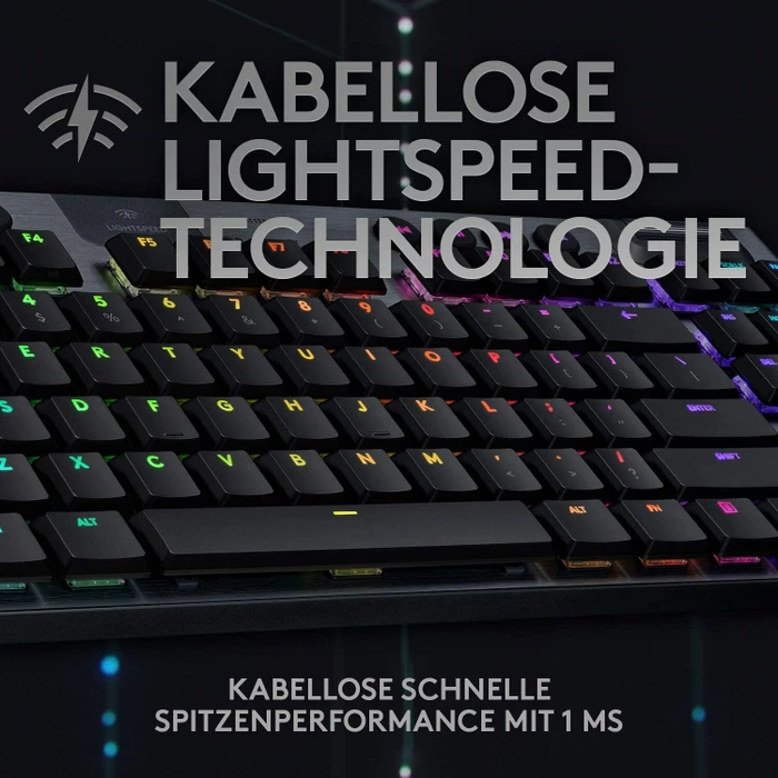 Logitech G915 TKL Carbon, LEDs RGB, schwarz, GL Tactile, USB/Bluetooth, DE